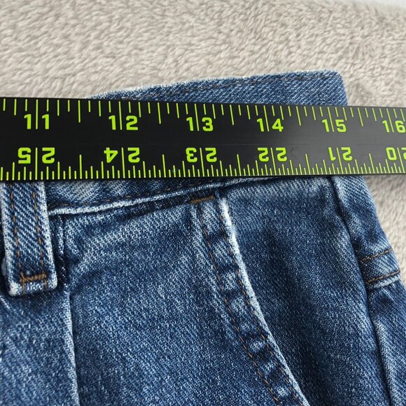 Vintage Womens Jeans Size 12 Long Straight Leg Pleated Front Blue Denim Casual - Picture 4 of 11